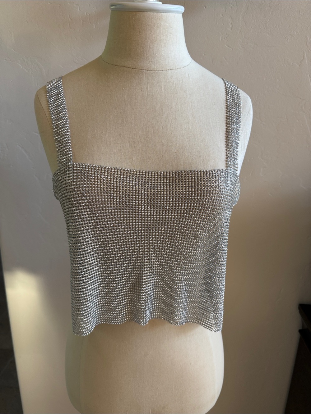 Forever 21 festival silver rhinestone top. Medium NWT